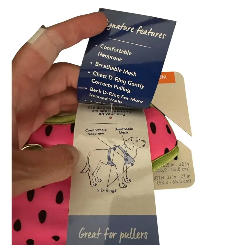 NWT Top Paw Watermelon No Pull Dog Harness & Matching‎ Pink Leash Set Medium 🍉